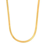 Slange kettingvan 925 sterling zilver met 18K gold plating, platte schakel.