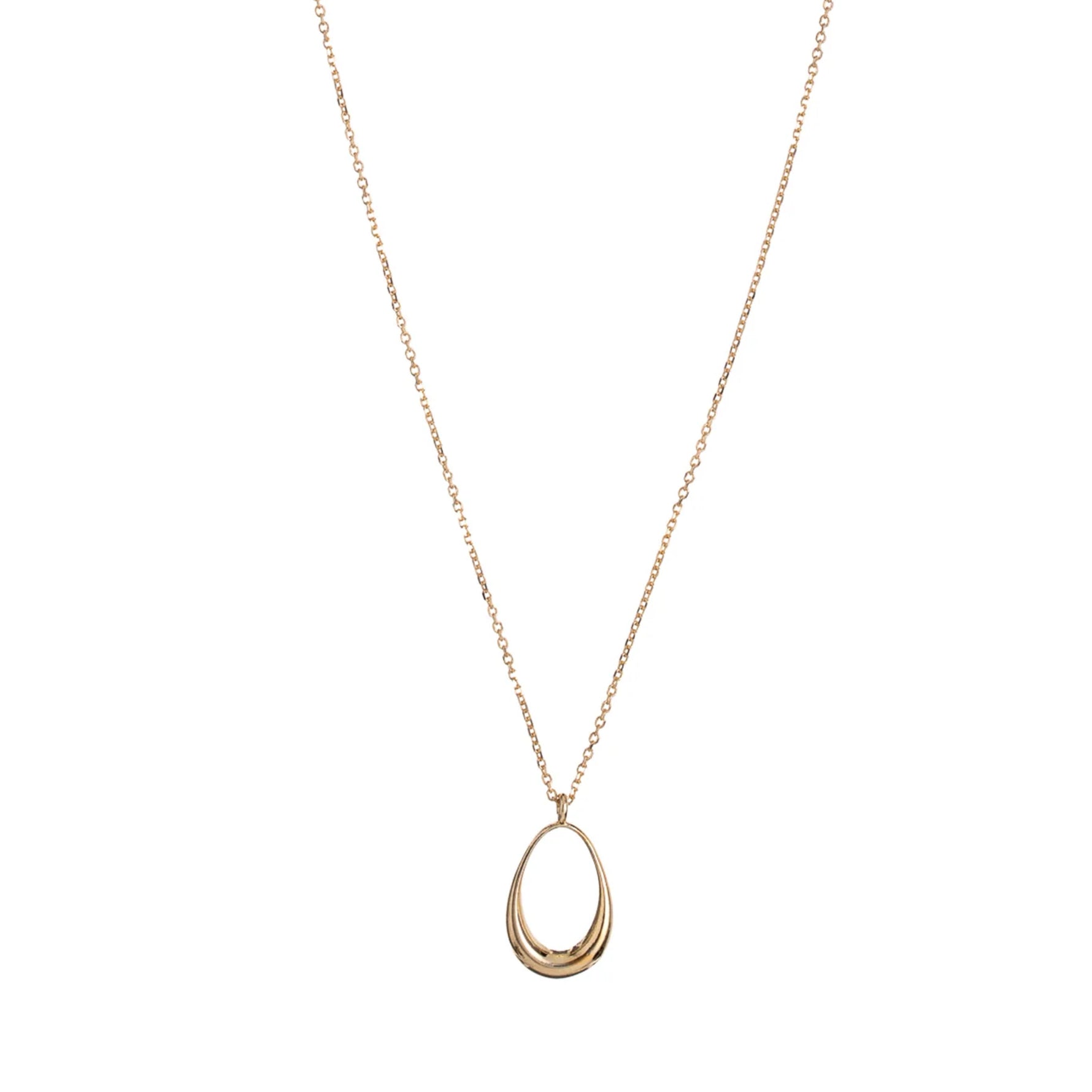 Celeste ketting van 925 sterling zilver met 24K gold plating, handgemaakt in Italië, druppelvormige hanger, elegant en subtiel.