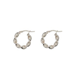 Eloise hoops van 925 sterling zilver, handgemaakt in Italië, gedraaid design, trendy, tijdloos en elegant.