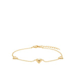 Elvuna armband van 925 sterling zilver met 18K gold plating, hartvormig design.