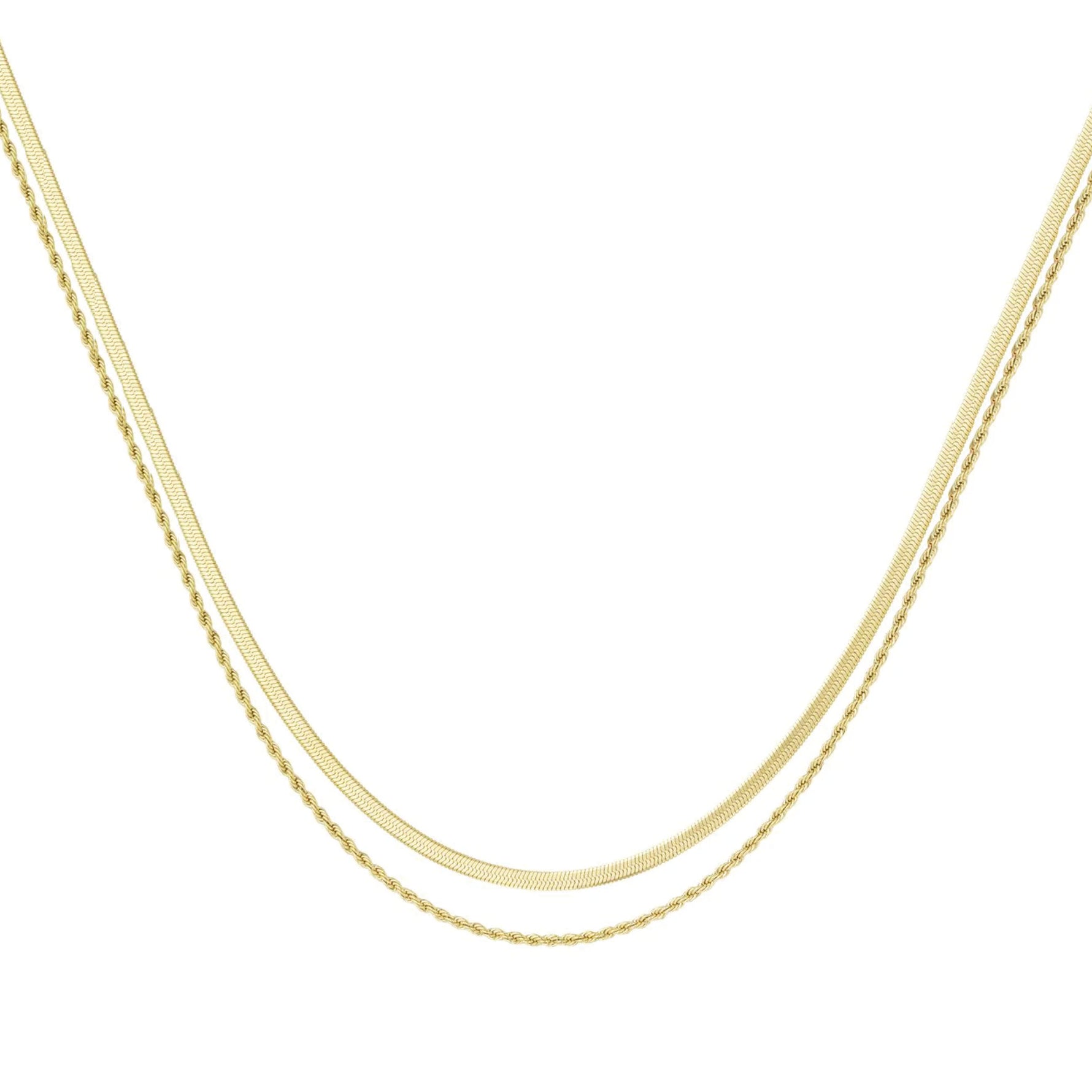 Layer Slayer ketting van stainless steel met gedraaid dubbel design, stijlvol en modern. Hypoallergeen en nikkelvrij.