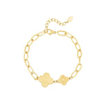 Lucky You, Babe armband van stainless steel met klaver schakels, elegant en betekenisvol. Hypoallergeen en nikkelvrij.