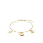 Maren armband van 925 sterling zilver met 18K gold plating, subtiele zeesterbedel, elegant, zomers en verstelbaar.