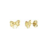 Pretty Tied earstuds van stainless steel met delicate strik, lief, speels en elegant. Hypoallergeen en nikkelvrij.