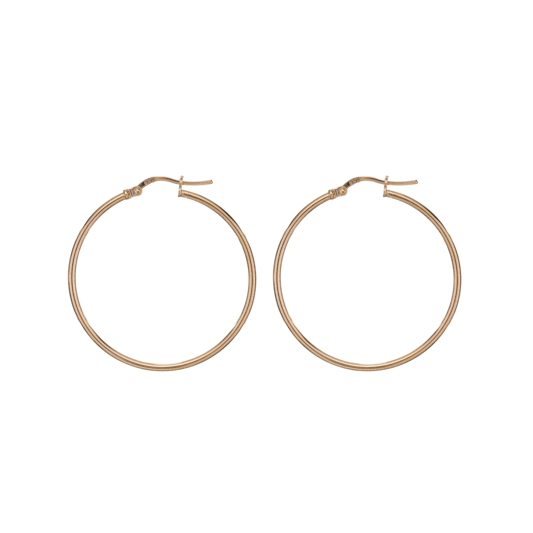 Seraphina hoops handgemaakt in Italië, glanzend en tijdloos design, elegant en lichtgewicht