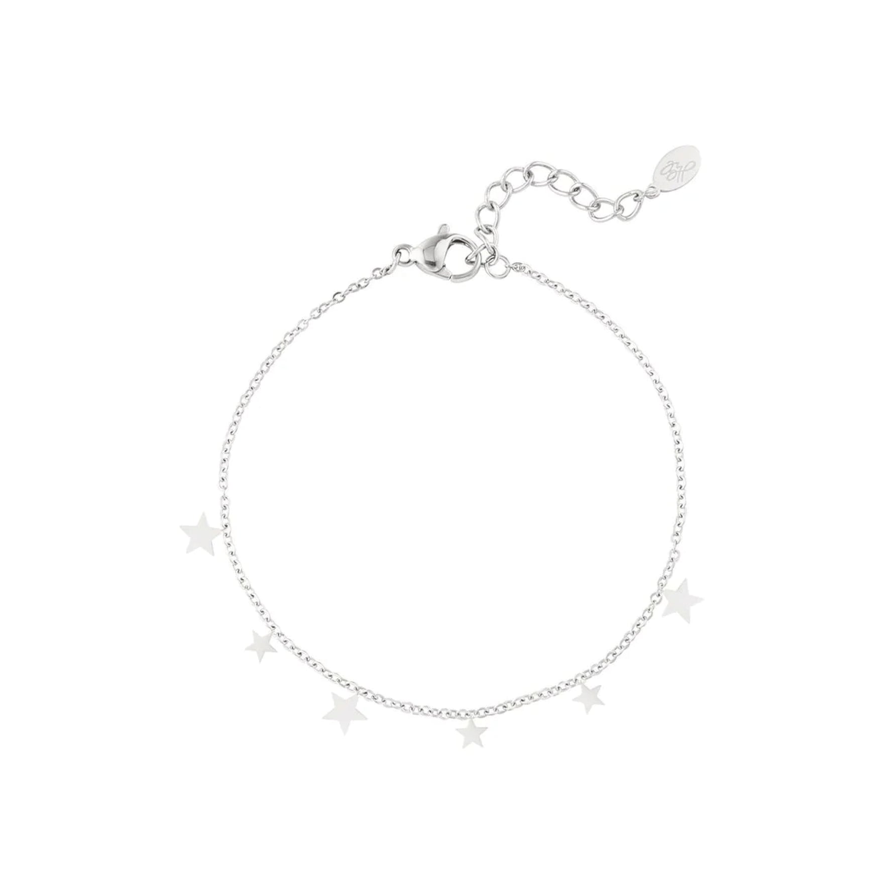 Shine On Me armband van stainless steel met ster charm, speels, stralend en tijdloos. Hypoallergeen en nikkelvrij.