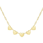 Small Heart Studs ketting met hartvormige studs, subtiel en elegant. Stainless steel, hypoallergeen en nikkelvrij.