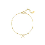 Twisted Cute armband van stainless steel met strik charm, lief, elegant en tijdloos. Hypoallergeen en nikkelvrij.