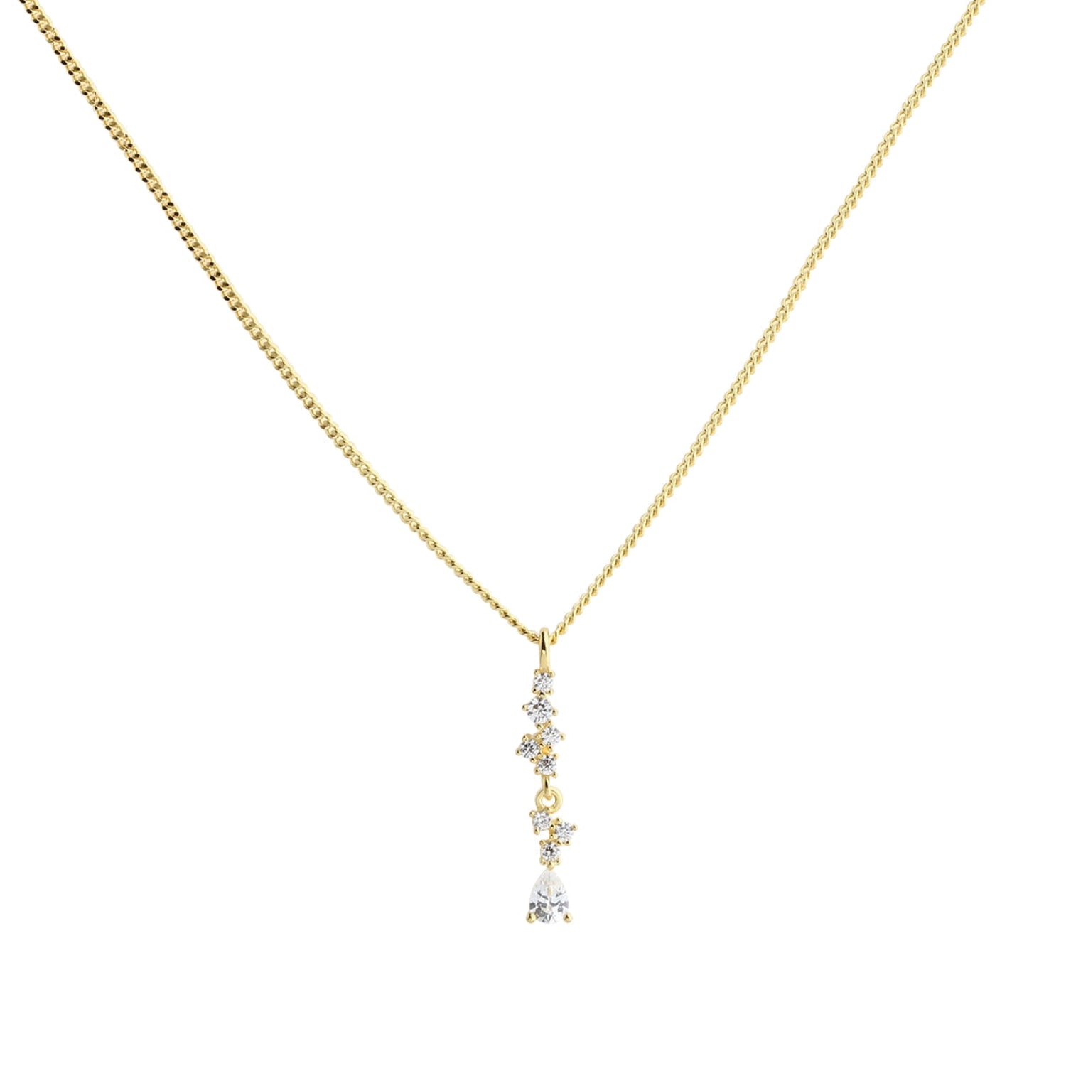 Aura ketting met 18K gold plating. Minimalistisch en chique design, perfect voor een subtiele sparkle solo of gecombineerd met andere sieraden.