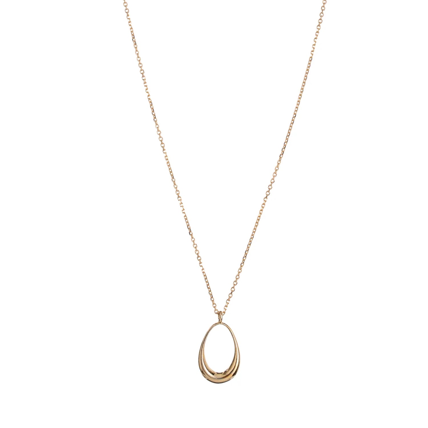 Celeste ketting van 925 sterling zilver met 24K gold plating, handgemaakt in Italië, druppelvormige hanger, elegant en subtiel.