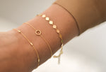Bellina armband van 925 sterling zilver met 24k gold plating, handgemaakt in Italië, minimalistisch en elegant met rond detail.