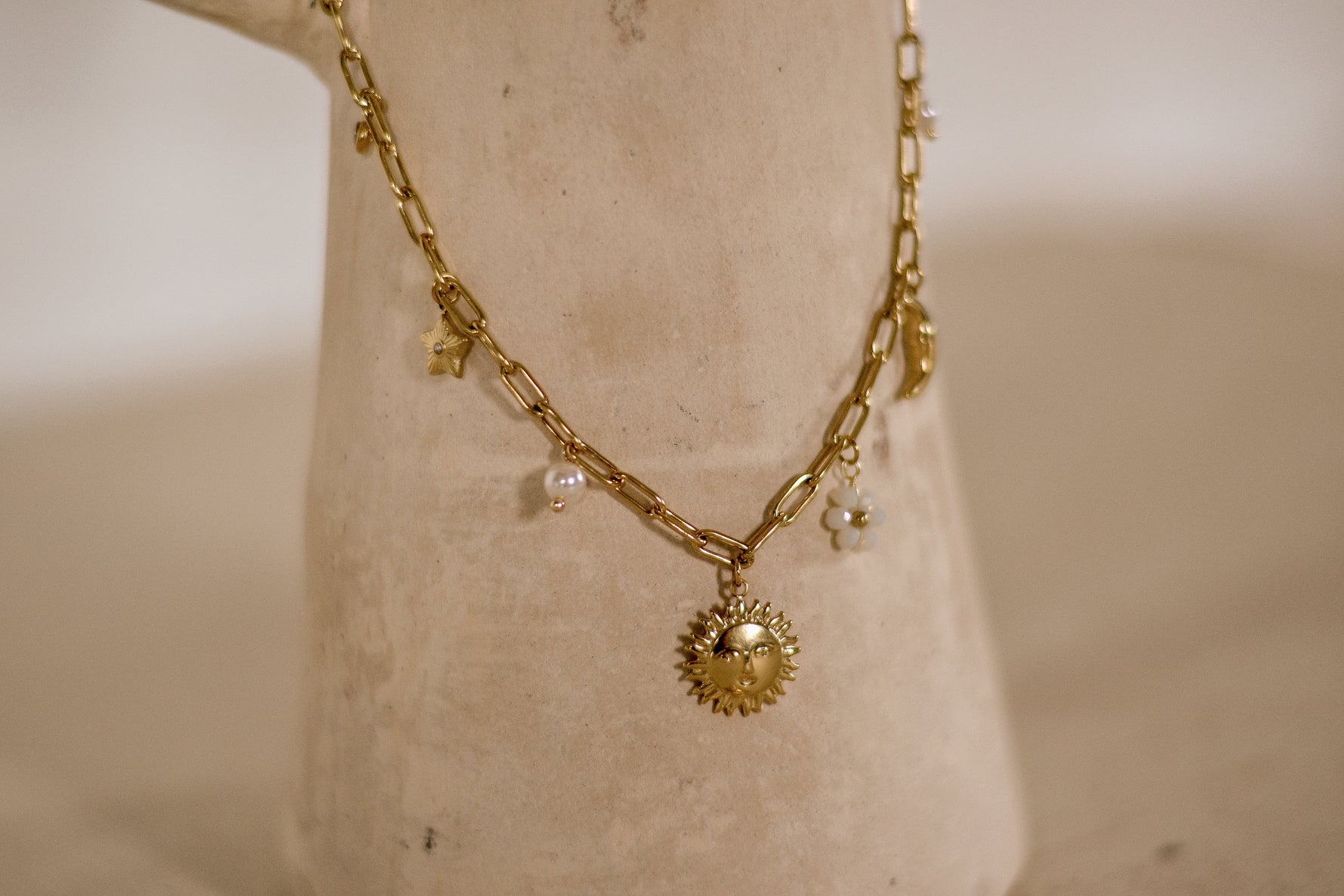 Chunky Chic ketting van stainless steel met cirkel charm, elegant en tijdloos design. Hypoallergeen en nikkelvrij