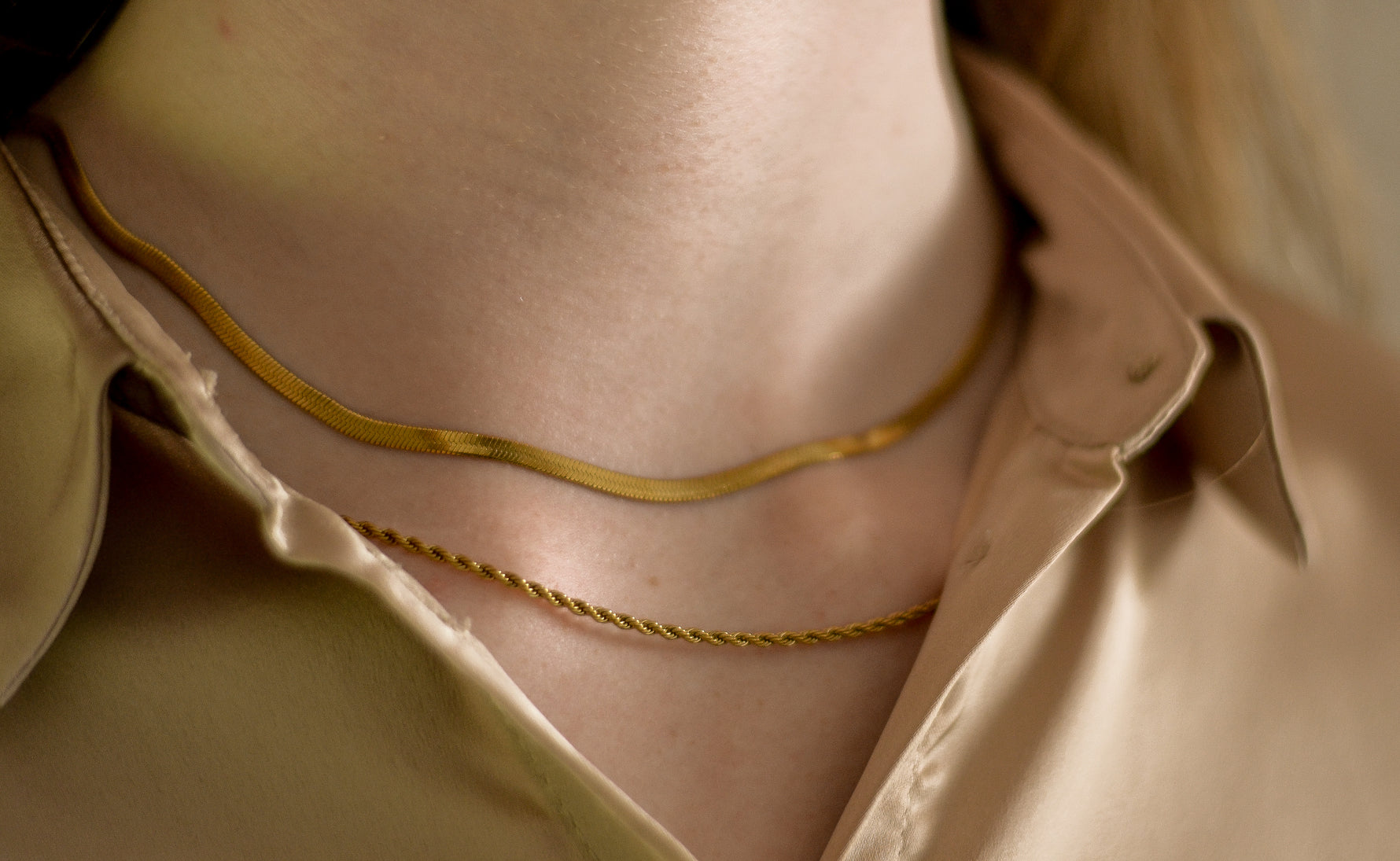 Layer Slayer ketting van stainless steel met gedraaid dubbel design, stijlvol en modern. Hypoallergeen en nikkelvrij.