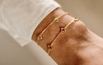 Elvuna armband van 925 sterling zilver met 18K gold plating, hartvormig design.