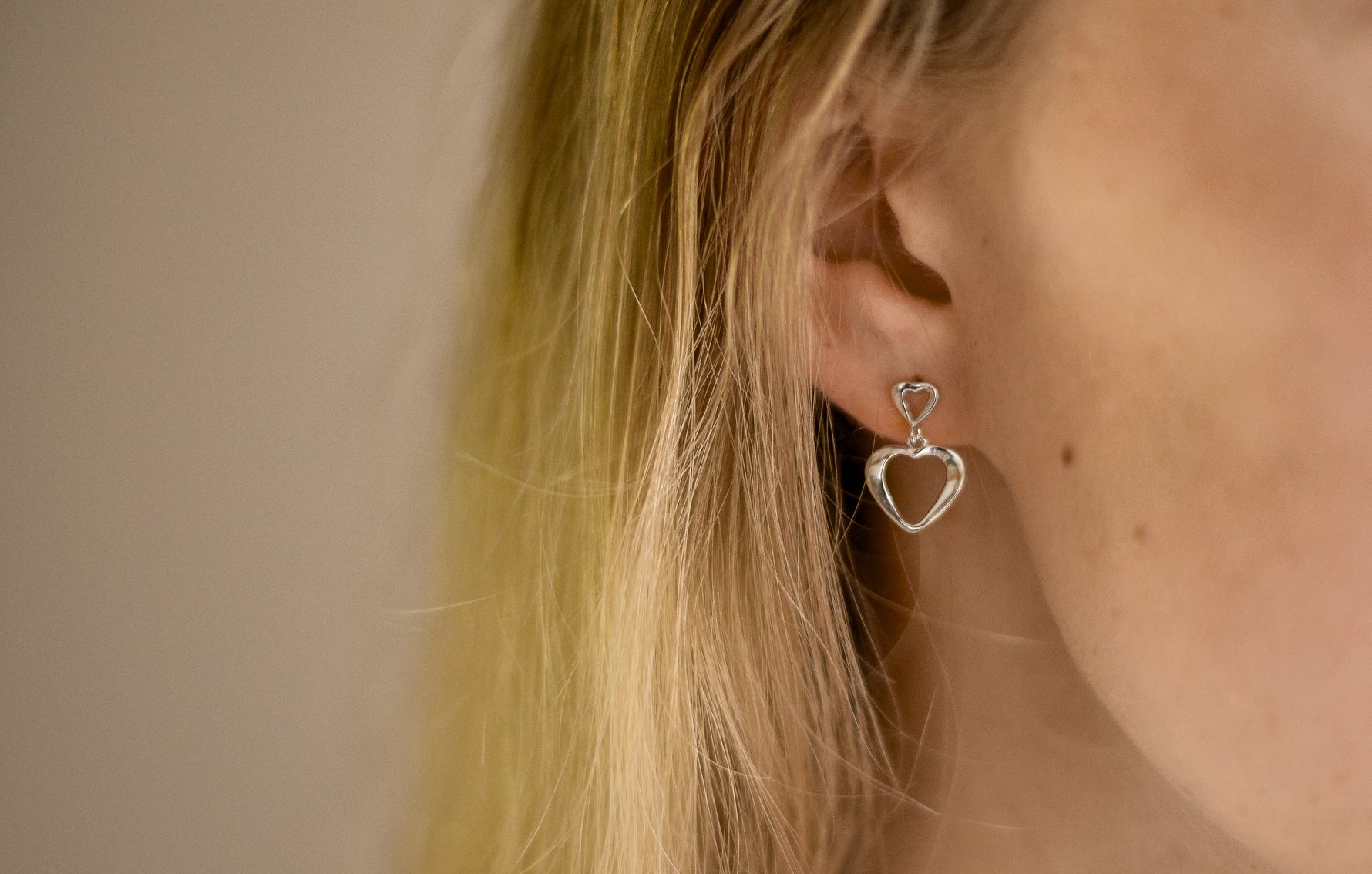 Nordelle oorbellen van 925 sterling zilver, hartvormig.
