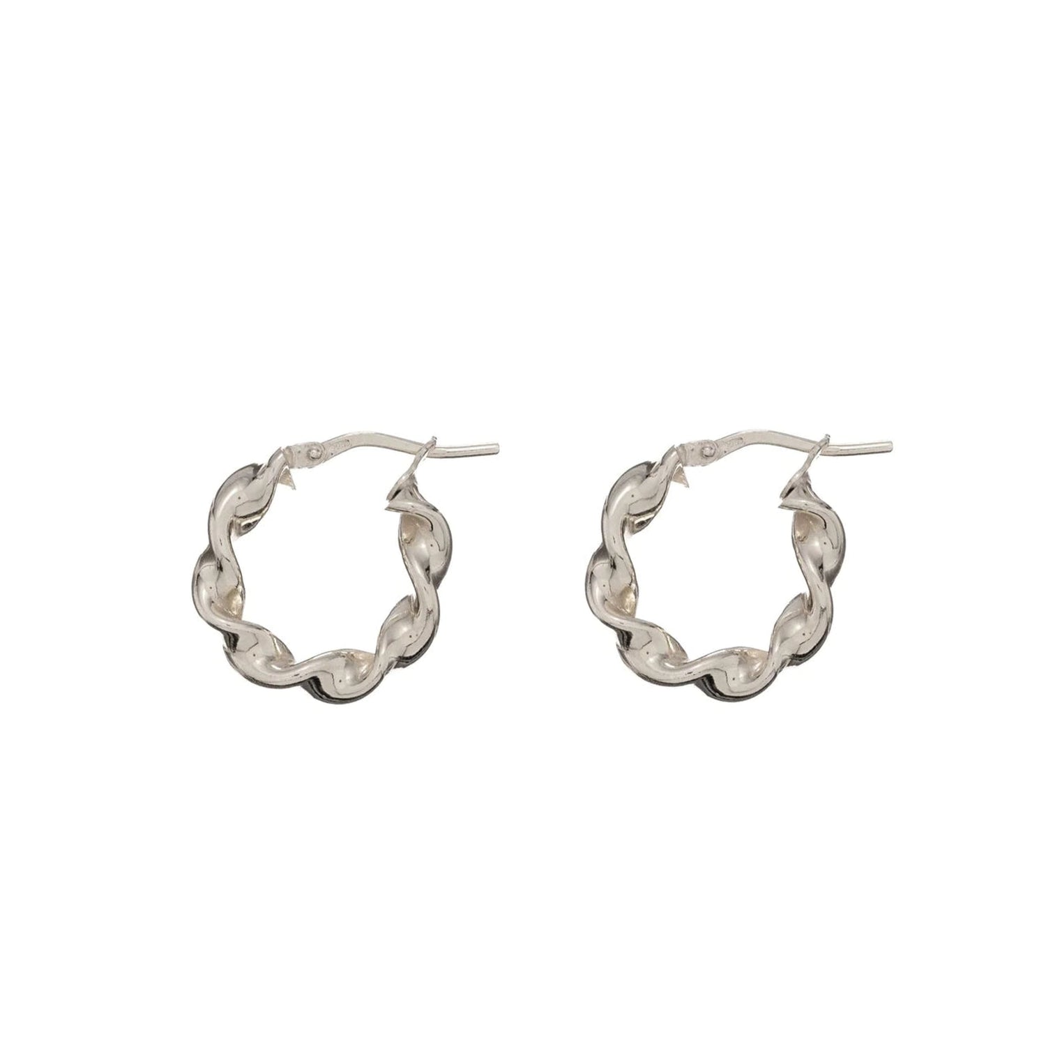 Eloise hoops van 925 sterling zilver, handgemaakt in Italië, gedraaid design, trendy, tijdloos en elegant.