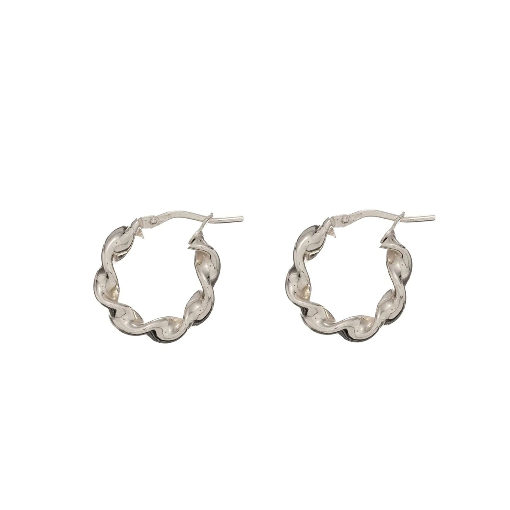 Eloise hoops van 925 sterling zilver, handgemaakt in Italië, gedraaid design, trendy, tijdloos en elegant.