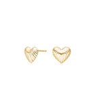 Elvuna oorbellen van 925 sterling zilver met 18K gold plating, hartvormig design, romantisch, elegant en subtiel statement.