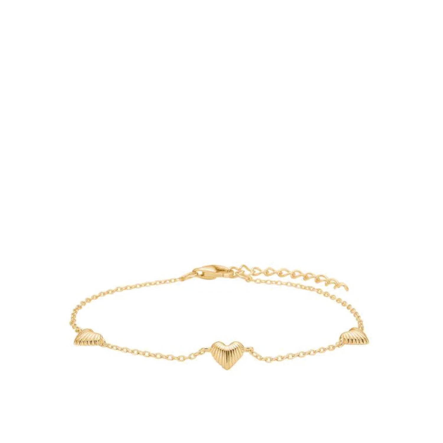 Elvuna armband van 925 sterling zilver met 18K gold plating, hartvormig design.