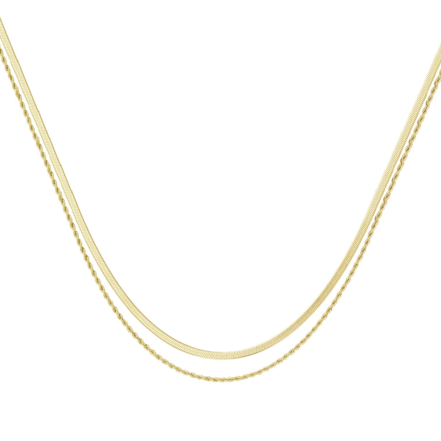 Layer Slayer ketting van stainless steel met gedraaid dubbel design, stijlvol en modern. Hypoallergeen en nikkelvrij.