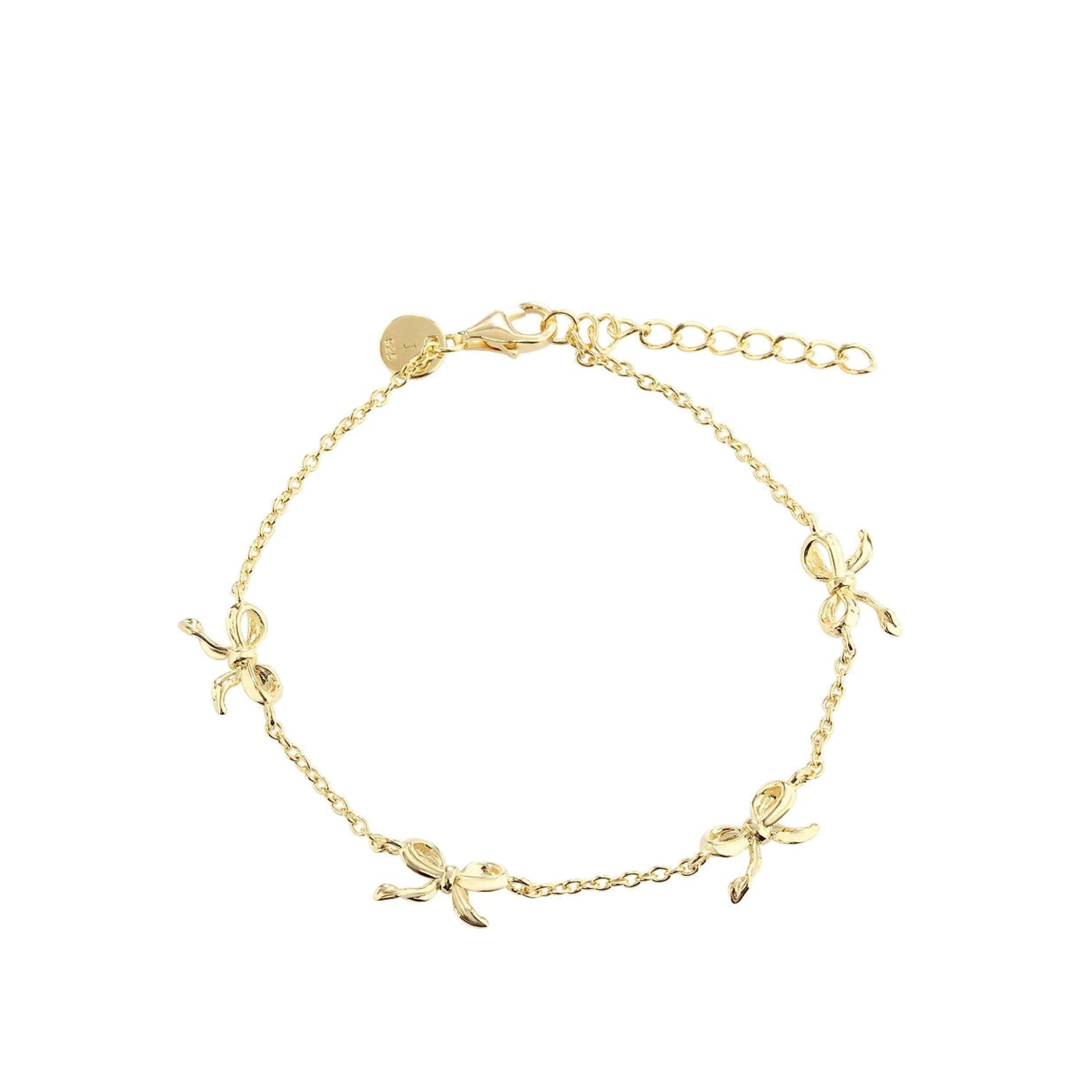 Loopette armband handgemaakt in Denemarken van 18k gold plating met gebogen design. Subtiel, speels en elegant.
