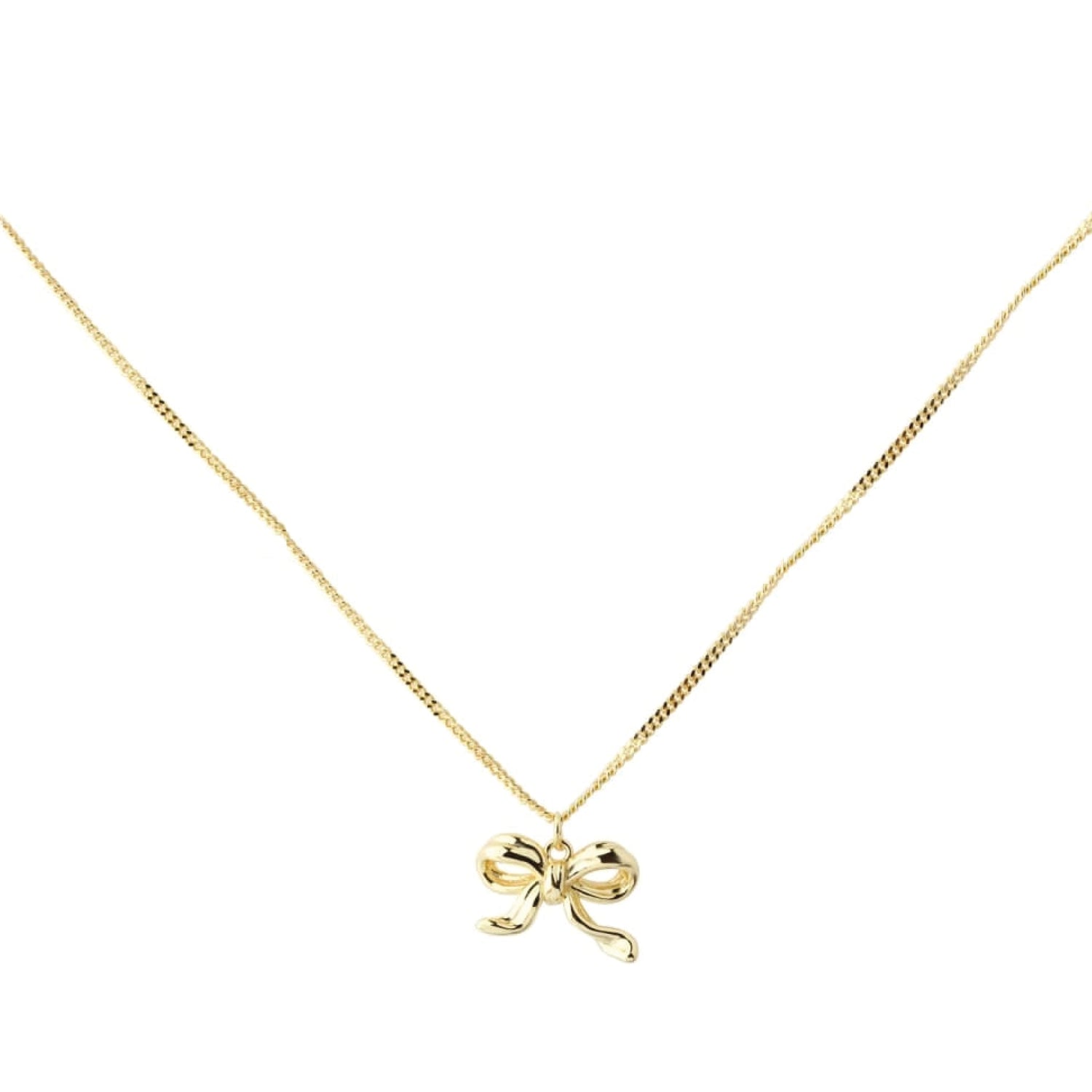 Loopette ketting handgemaakt in Denemarken van 18k gold plating met gebogen design. Elegant, subtiel en ideaal voor minimalistische of gelaagde looks.