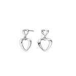 Nordelle oorbellen van 925 sterling zilver, hartvormig.