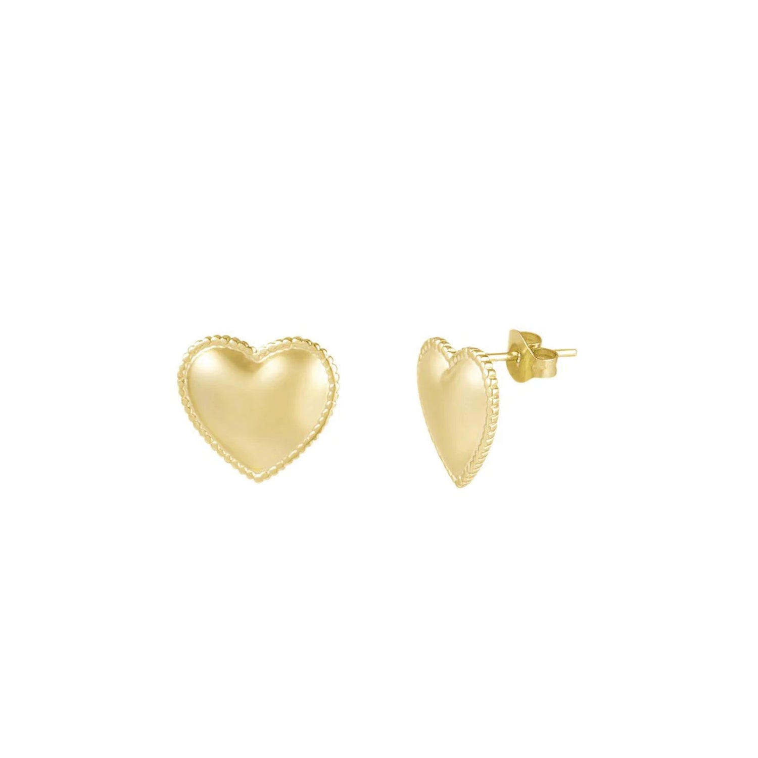 Tiny Crush oorbellen met subtiel hartvormig design. Elegant, romantisch en hypoallergeen.