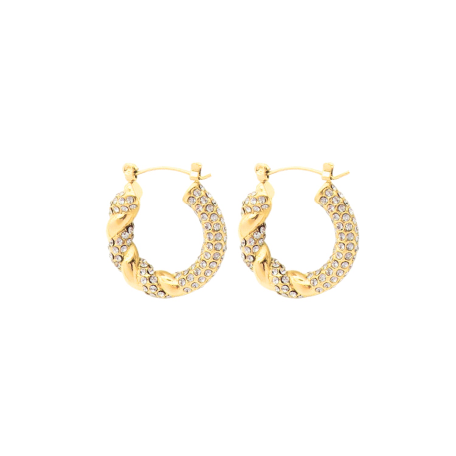 Twist & Shout oorbellen in goud, elegant en tijdloos design met glanzende twist, waterproof, kleurvast en hypoallergeen