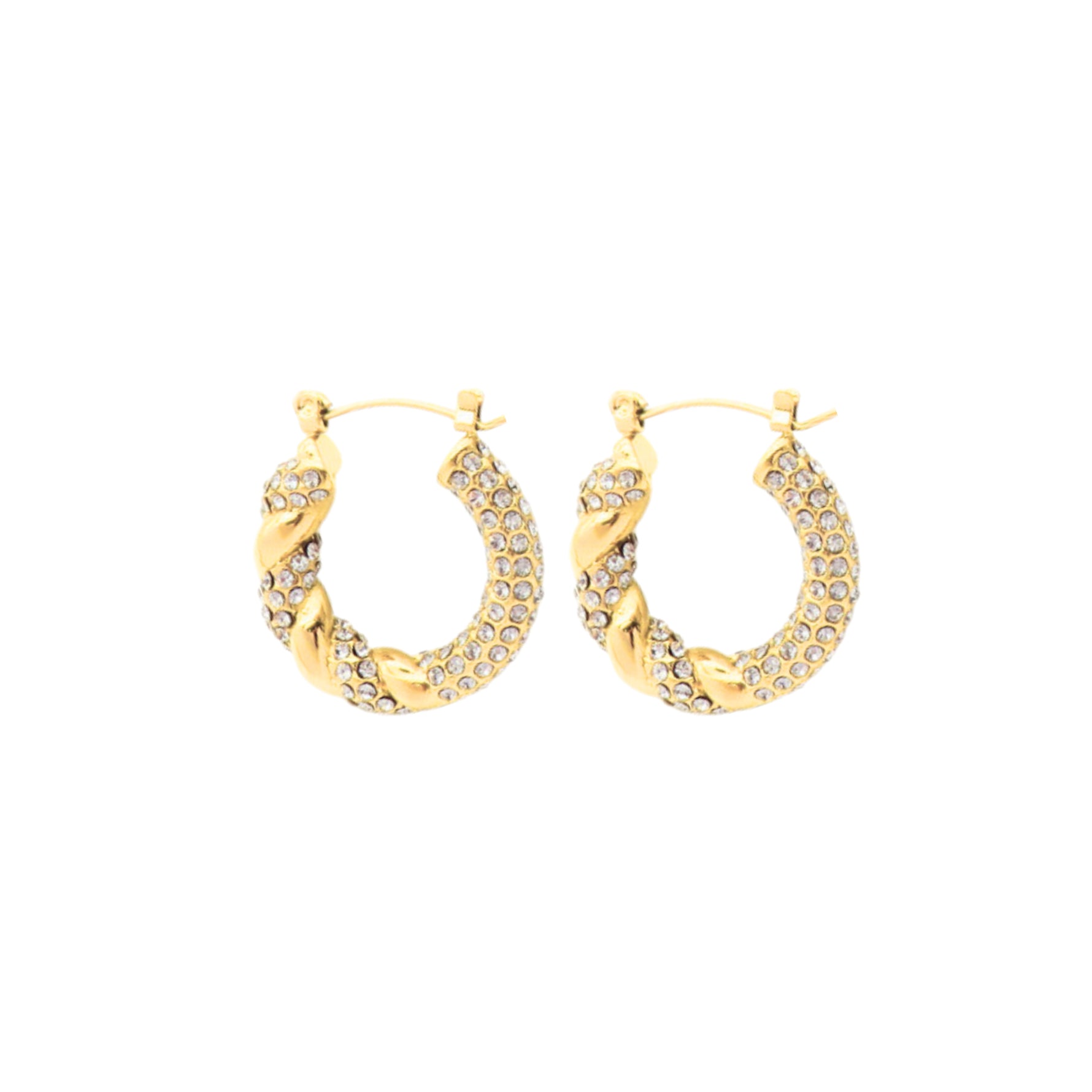 Twist & Shout oorbellen in goud, elegant en tijdloos design met glanzende twist, waterproof, kleurvast en hypoallergeen
